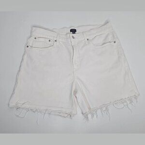 J. Crew Womens Size 31 Cut off White Denim Jean Shorts Re-Imagined Classic